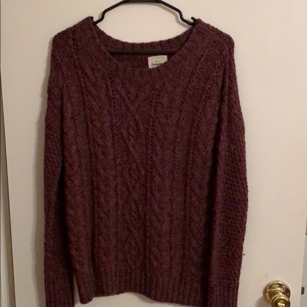 Purple Cable Knit Sweater